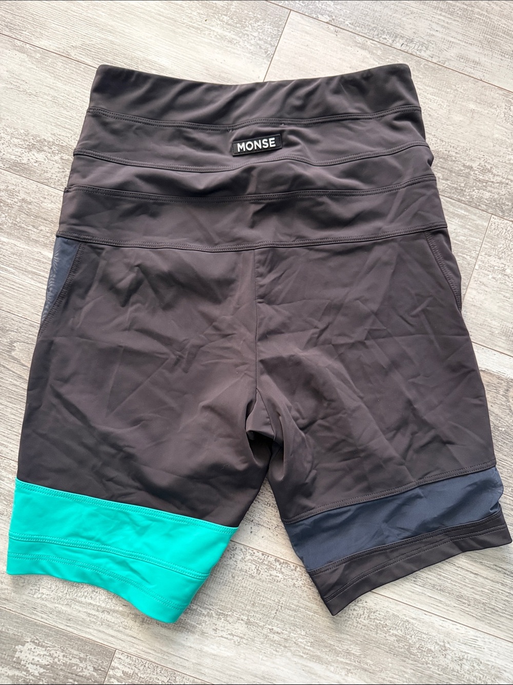 MONSE Colorblock High Rise Stretch Bike Shorts